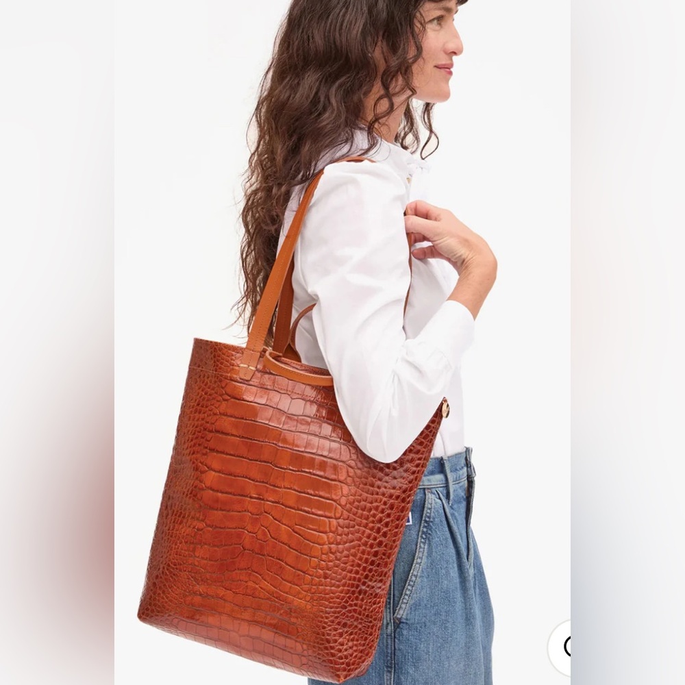 Clare V - Micheline Cuoio Autumn Croco Elegant Tote Bag